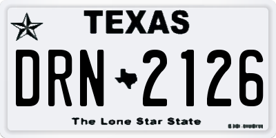 TX license plate DRN2126