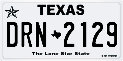 TX license plate DRN2129