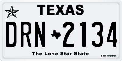 TX license plate DRN2134