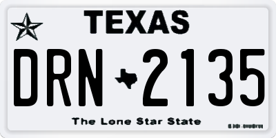 TX license plate DRN2135