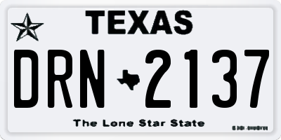 TX license plate DRN2137