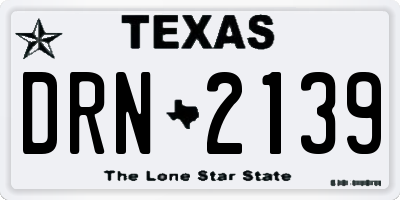 TX license plate DRN2139