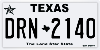 TX license plate DRN2140