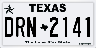 TX license plate DRN2141