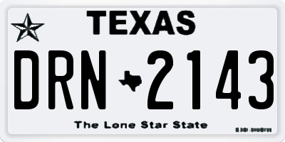 TX license plate DRN2143