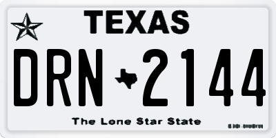 TX license plate DRN2144