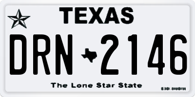 TX license plate DRN2146