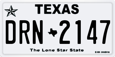 TX license plate DRN2147