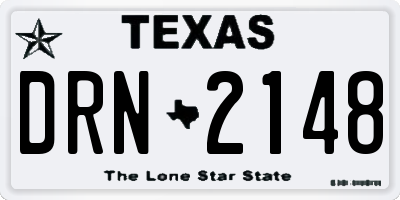 TX license plate DRN2148