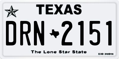 TX license plate DRN2151