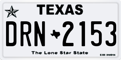TX license plate DRN2153
