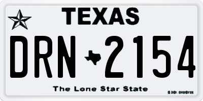 TX license plate DRN2154