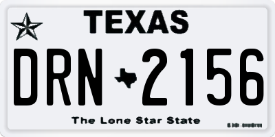 TX license plate DRN2156