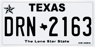 TX license plate DRN2163