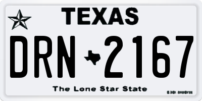 TX license plate DRN2167