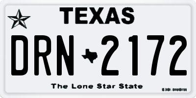 TX license plate DRN2172