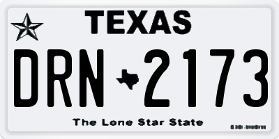 TX license plate DRN2173
