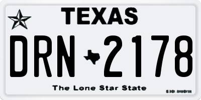 TX license plate DRN2178