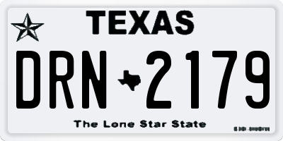 TX license plate DRN2179