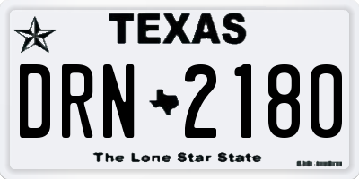 TX license plate DRN2180