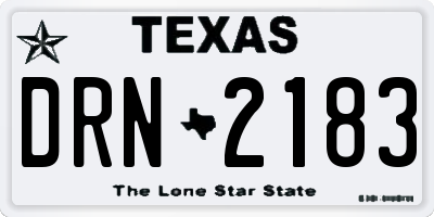 TX license plate DRN2183