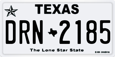 TX license plate DRN2185