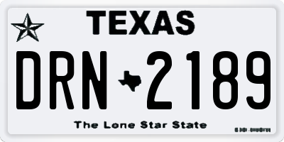 TX license plate DRN2189