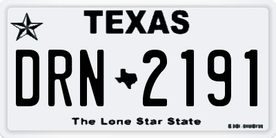 TX license plate DRN2191