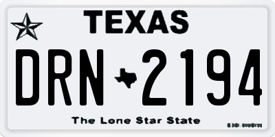 TX license plate DRN2194