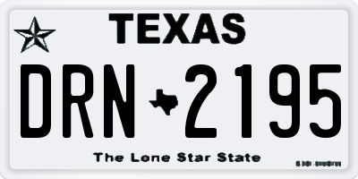 TX license plate DRN2195