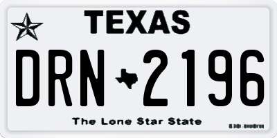 TX license plate DRN2196