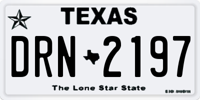 TX license plate DRN2197