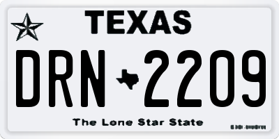 TX license plate DRN2209