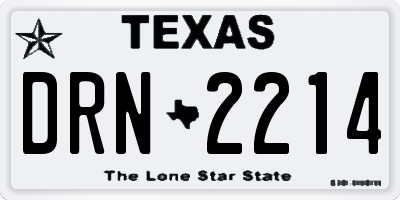 TX license plate DRN2214