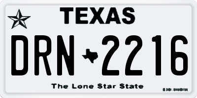 TX license plate DRN2216