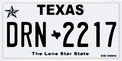 TX license plate DRN2217