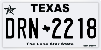 TX license plate DRN2218