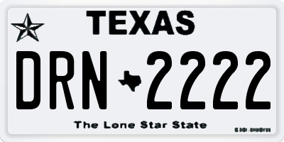 TX license plate DRN2222