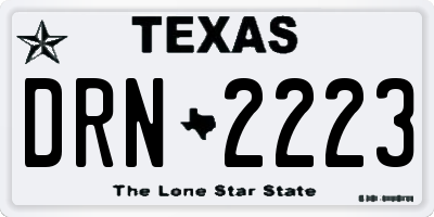 TX license plate DRN2223