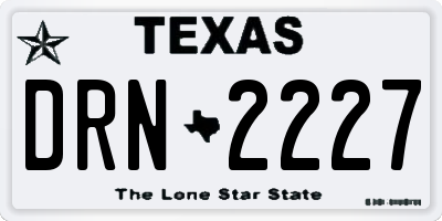 TX license plate DRN2227