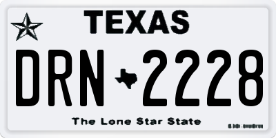 TX license plate DRN2228