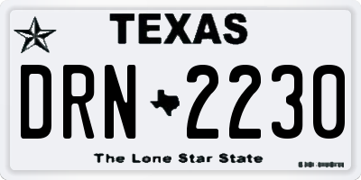 TX license plate DRN2230