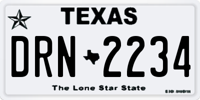 TX license plate DRN2234