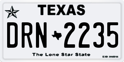 TX license plate DRN2235