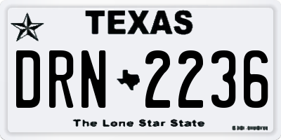 TX license plate DRN2236