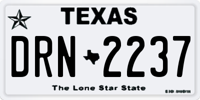 TX license plate DRN2237