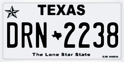 TX license plate DRN2238