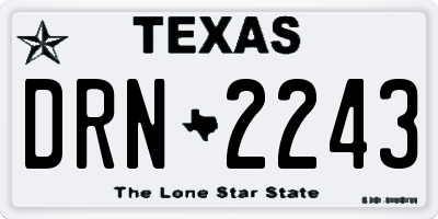 TX license plate DRN2243