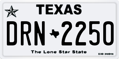 TX license plate DRN2250