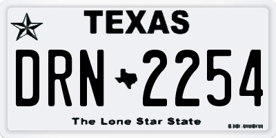 TX license plate DRN2254